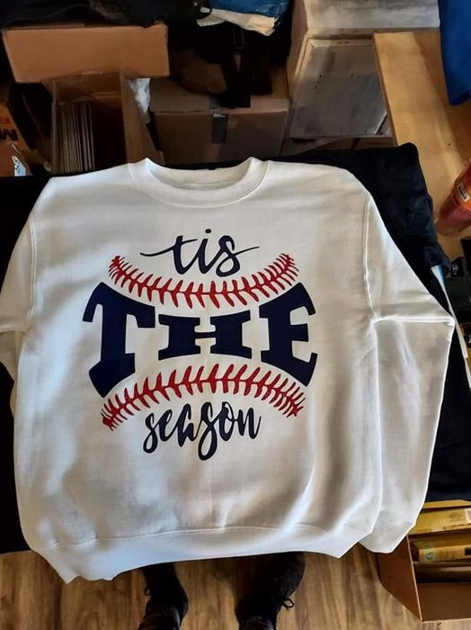 “’Tis the Season” baseball sweatshirt by Creative Custom Designs